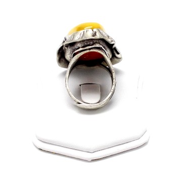 SREBRNY PIERŚCIONEK Z BURSZTYNEM