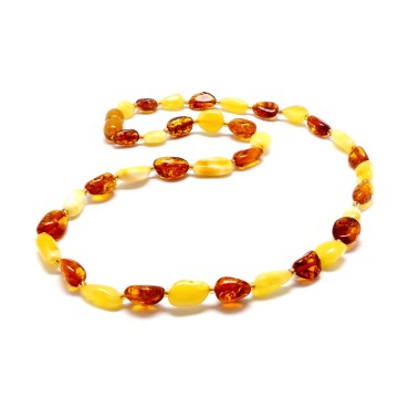 NASZYJNIK Z BURSZTYNU OSZLIFOWANEGO