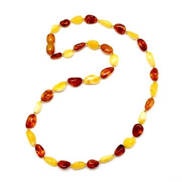 NASZYJNIK Z BURSZTYNU OSZLIFOWANEGO