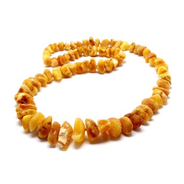 NASZYJNIK Z BURSZTYNU NIEOSZLIFOWANEGO