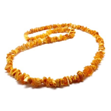 NASZYJNIK Z BURSZTYNU NIEOSZLIFOWANEGO