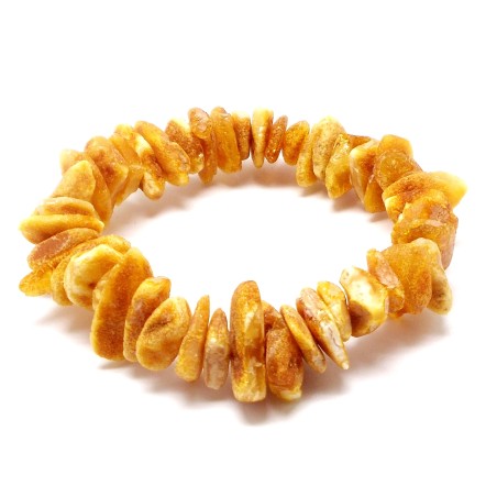 BRANSOLETKA Z BURSZTYNEN NIEOSZLIFOWANYM