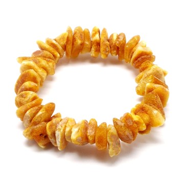 BRANSOLETKA Z BURSZTYNEN NIEOSZLIFOWANYM