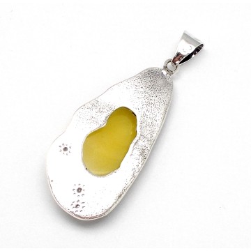 SREBRNY WISIOREK Z BURSZTYNEM