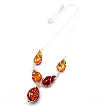 Biżuteria z bursztynem kolia