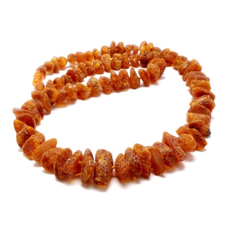 NASZYJNIK Z BURSZTYNU NIEOSZLIFOWANEGO