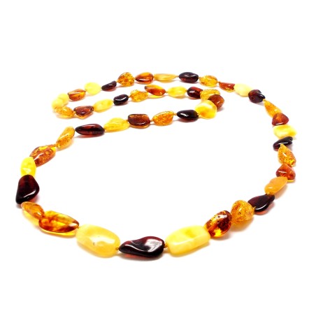 NASZYJNIK KORALE Z BURSZTYNU
