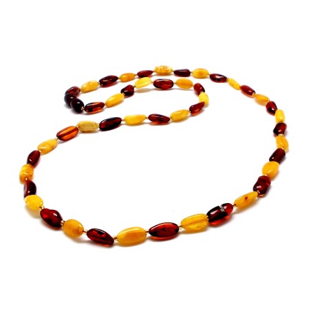 NASZYJNIK KORALE Z BURSZTYNU