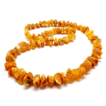 NASZYJNIK Z BURSZTYNU NIEOSZLIFOWANEGO