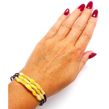 BRANSOLETKA Z BURSZTYNEM