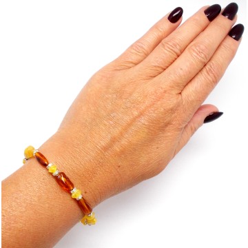 BRANSOLETKA Z BURSZTYNEM