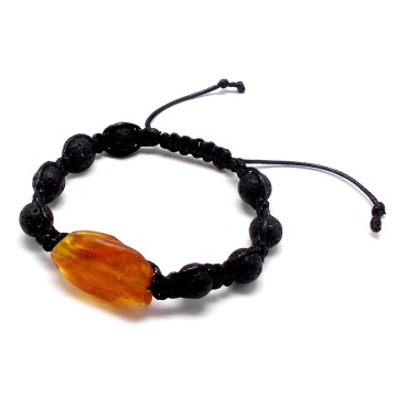 BRANSOLETKA NIEOSZLIFOWANA BURSZTYN BAŁTYCKI