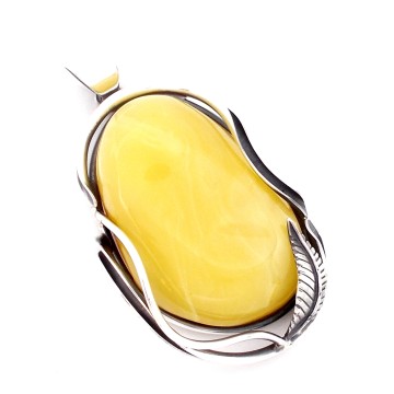 SREBRNY WISIOREK Z BURSZTYNEM BAŁTYCKIM