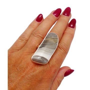 Krzemień pasiastym pierścionek