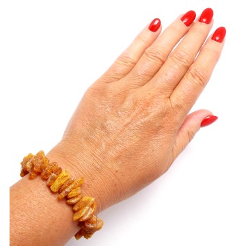 BRANSOLETKA Z BURSZTYNU NIEOSZLIFOWANEGO