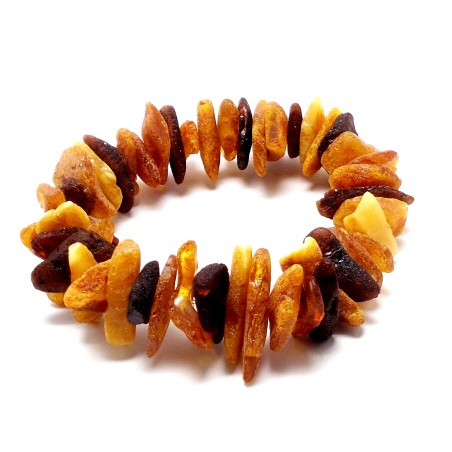 BRANSOLETKA Z BURSZTYNU NIEOSZLIFOWANEGO