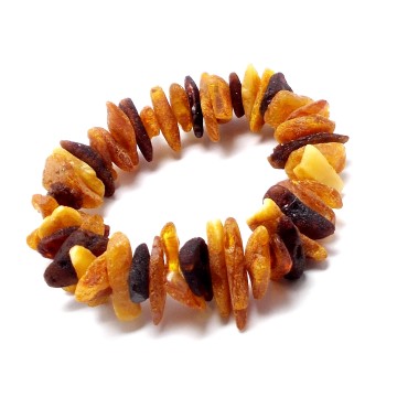 BRANSOLETKA Z BURSZTYNU NIEOSZLIFOWANEGO