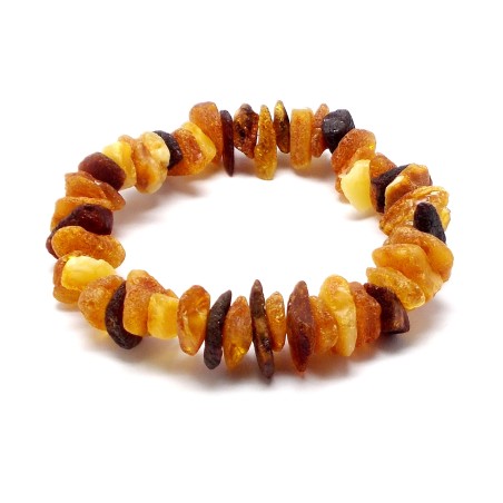 BRANSOLETKA BURSZTYNEM NIEOSZLIFOWANYM