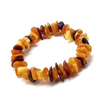 BRANSOLETKA BURSZTYNEM NIEOSZLIFOWANYM