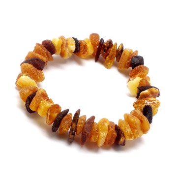 BRANSOLETKA BURSZTYNEM NIEOSZLIFOWANYM