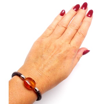 BRANSOLETKA Z BURSZTYNEM BAŁTYCKIM