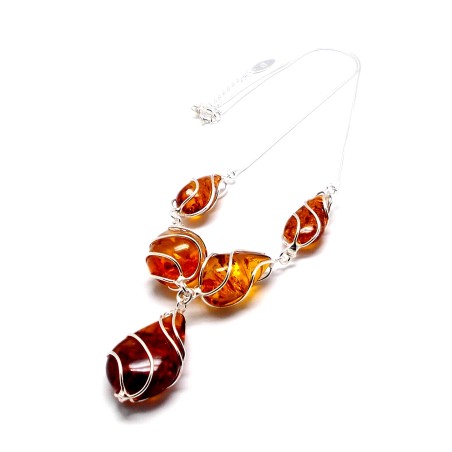 naszyjnik -srebrny-z-bursztynem