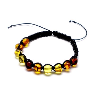 BRANSOLETKA Z BURSZTYNEM OSZLIFOWANYM