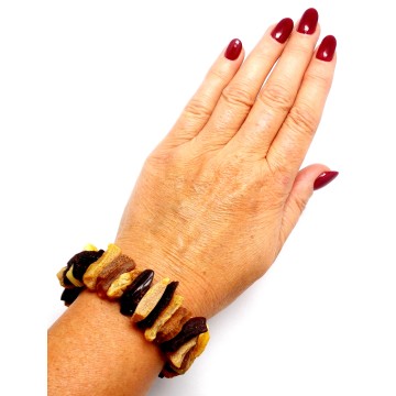 BRANSOLETKA Z BURSZTYNU NIEOSZLIFOWANEGO