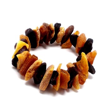 BRANSOLETKA Z BURSZTYNU NIEOSZLIFOWANEGO