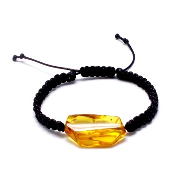 BRANSOLETKA Z BURSZTYNEM NIEOSZLIFOWANYM