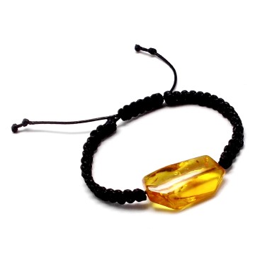BRANSOLETKA Z BURSZTYNEM NIEOSZLIFOWANYM