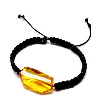 BRANSOLETKA Z BURSZTYNEM NIEOSZLIFOWANYM