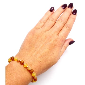 BRANSOLETKA Z BURSZTYNU NIEOSZLIFOWANEGO