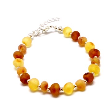 BRANSOLETKA Z BURSZTYNU NIEOSZLIFOWANEGO